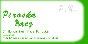 piroska macz business card